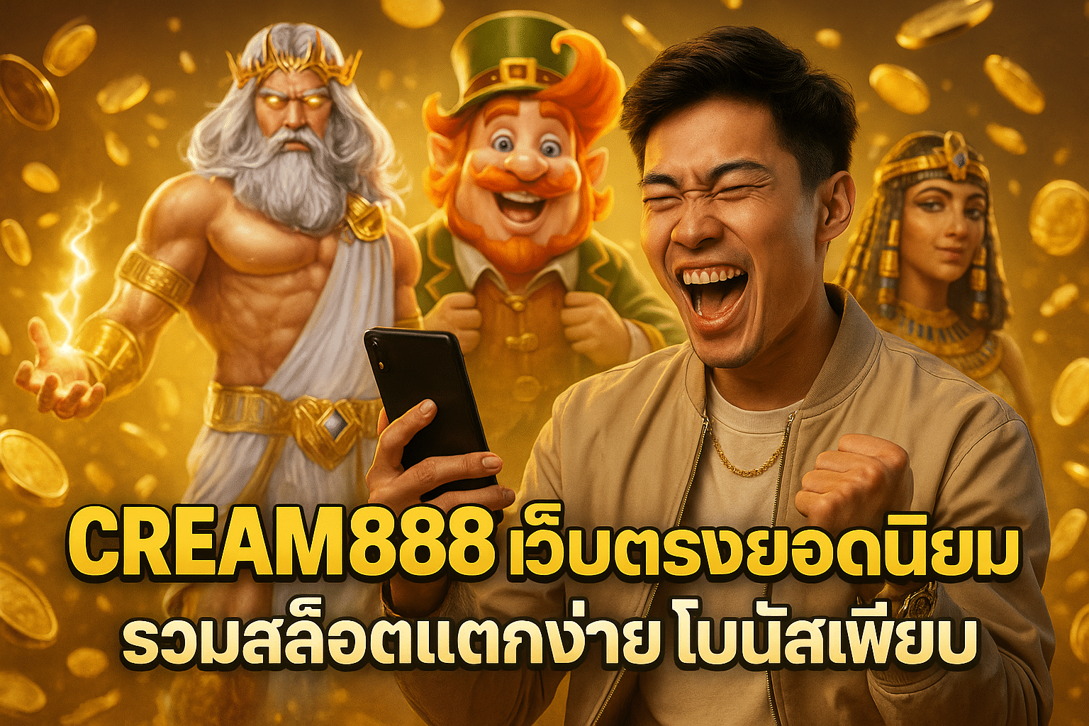 CREAM888 เว็บตรงยอดนิยม รวมสล็อตแตกง่าย โบนัสเพียบ